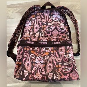 LeSPORTSAC BACKPACK pink/brown print. Great condition